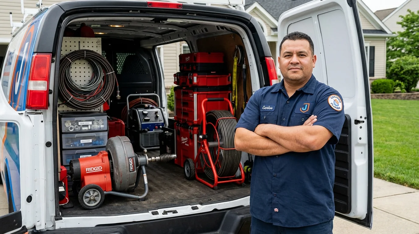 Professional drain cleaning equipment and Johns Plumbing LLC plumber in King